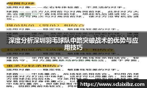 深度分析深圳羽毛球队中路突破战术的优势与应用技巧