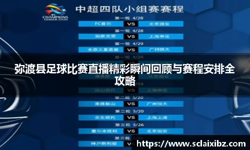 弥渡县足球比赛直播精彩瞬间回顾与赛程安排全攻略